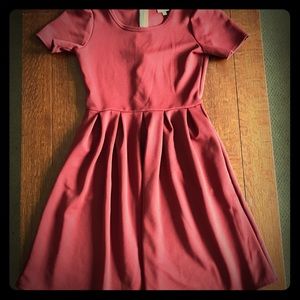 Solid Maroon Amelia Dress